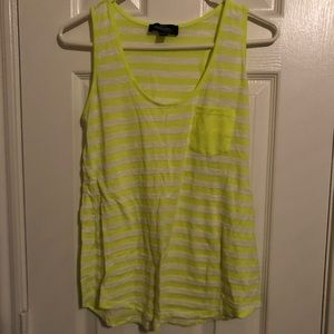 LIME BEBE ADDICTION STRIPED TANK WITH POCKET